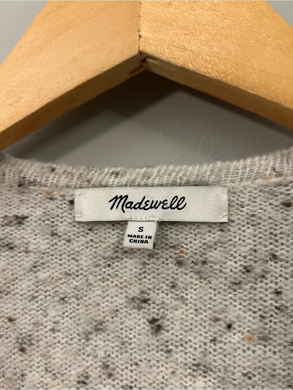 Madewell Donegal Kent Cardigan Cream Speckled Knit Sweater Small - Picture 6 of 9